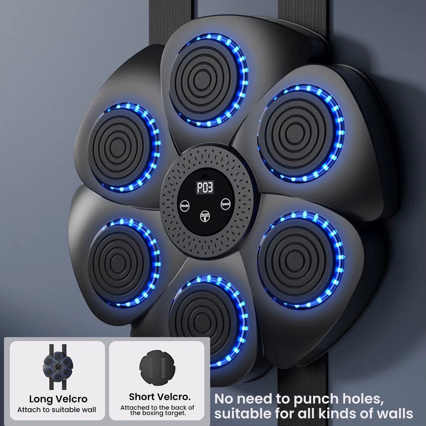 Smart Music Boxing Machine with Boxing Gloves Wall-Mounted Punching Trainer for Adults Kids Bluetooth-Compatible Boxing Equipmen